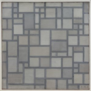 Compositie met rasterwerk 7 door Piet Mondrian